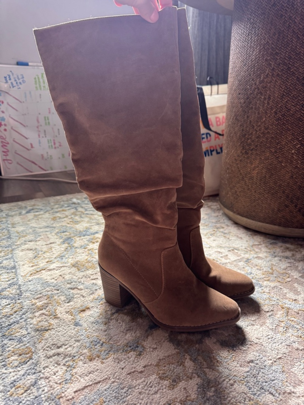 Women's Tall Suede Slouch Boot in Brown